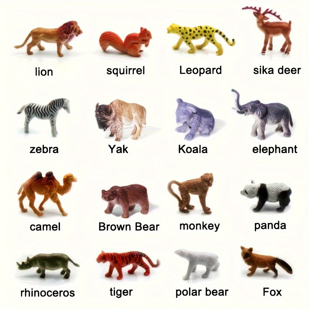 Set of 53 Mini Jungle Animal Models with Toys & Puzzles for Kids