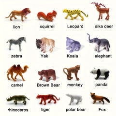 Set of 53 Mini Jungle Animal Models with Toys & Puzzles for Kids