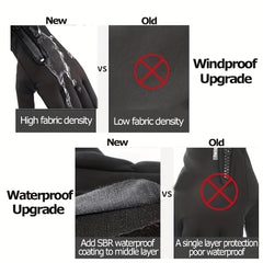 Windproof Waterproof Touch Screen Mittens for Winter Outdoor