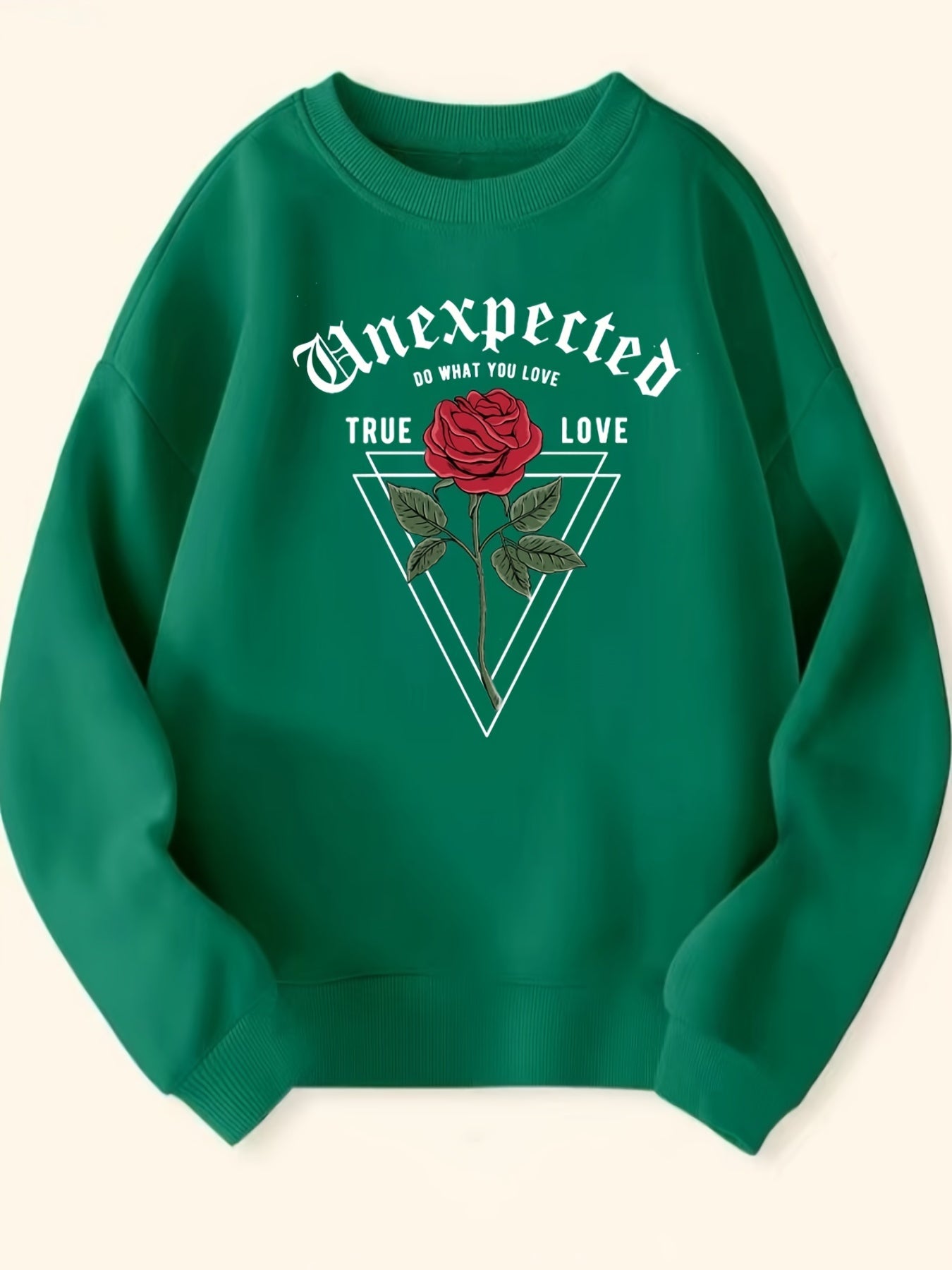 Geo Rose Flower Graphic Sweatshirt for Girls Long Sleeve Top Pullovers