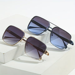 Men Square Frame Metal Sunglasses For Cycling Driving