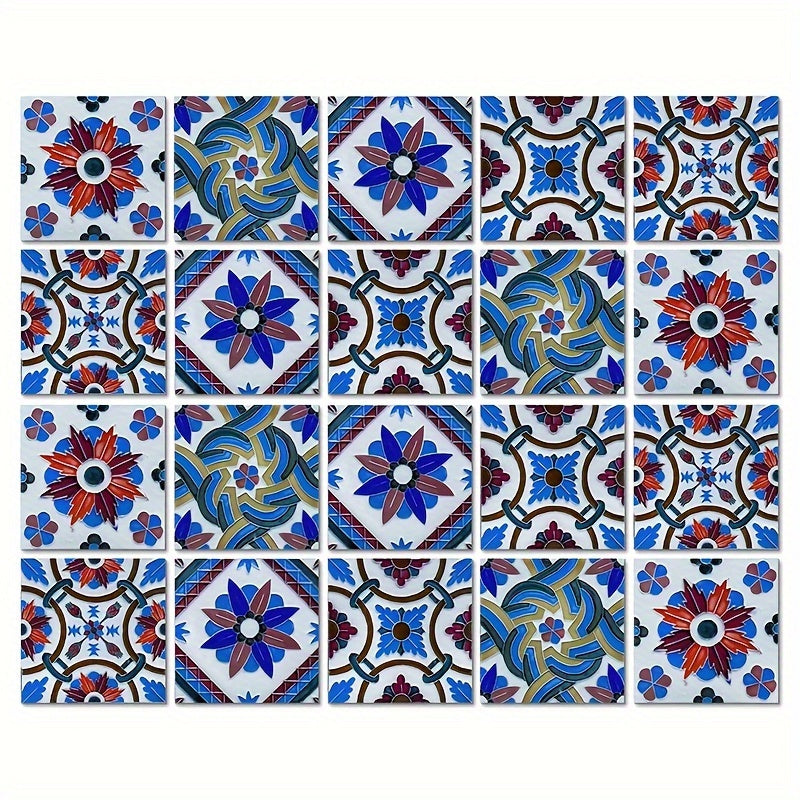 20pcs Vinyl Floor Tiles Peel And Stick 20x20 cm Removable Self-adhesive Tiles