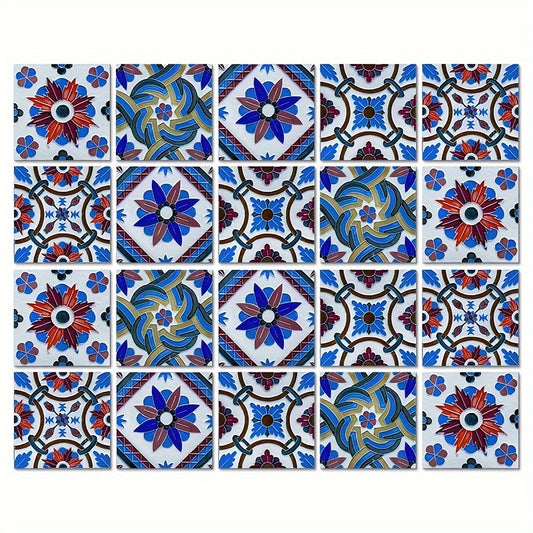 20pcs Vinyl Floor Tiles Peel And Stick 20x20 cm Removable Self-adhesive Tiles