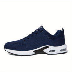 Men's Knit Air Cushioned Lace Up Casual Shoes Lightweight Sneaker