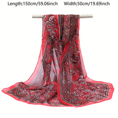 Boho Paisley Chiffon Scarf Long Shawl Breathable Travel Towel