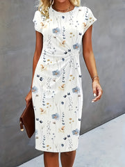 Floral Print Short Sleeve Casual Dress