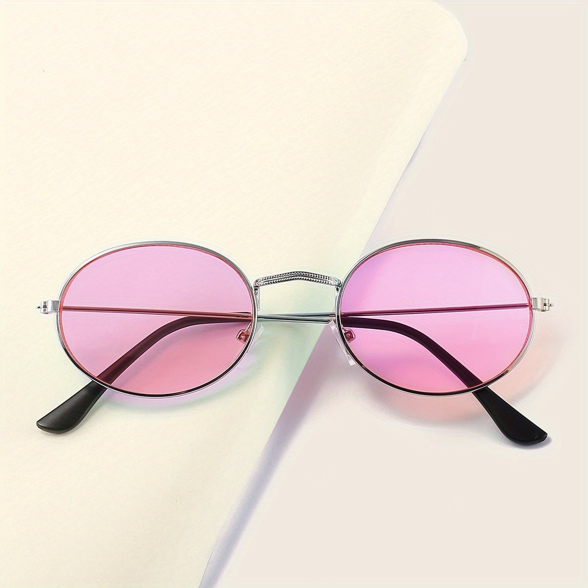 Round Frame Sunglasses Tinted Lens Thin Metal Frame Eyewear