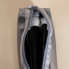 Mesh Square Makeup Bag Storage Bag Transparent Mesh Pen Pouch Gray
