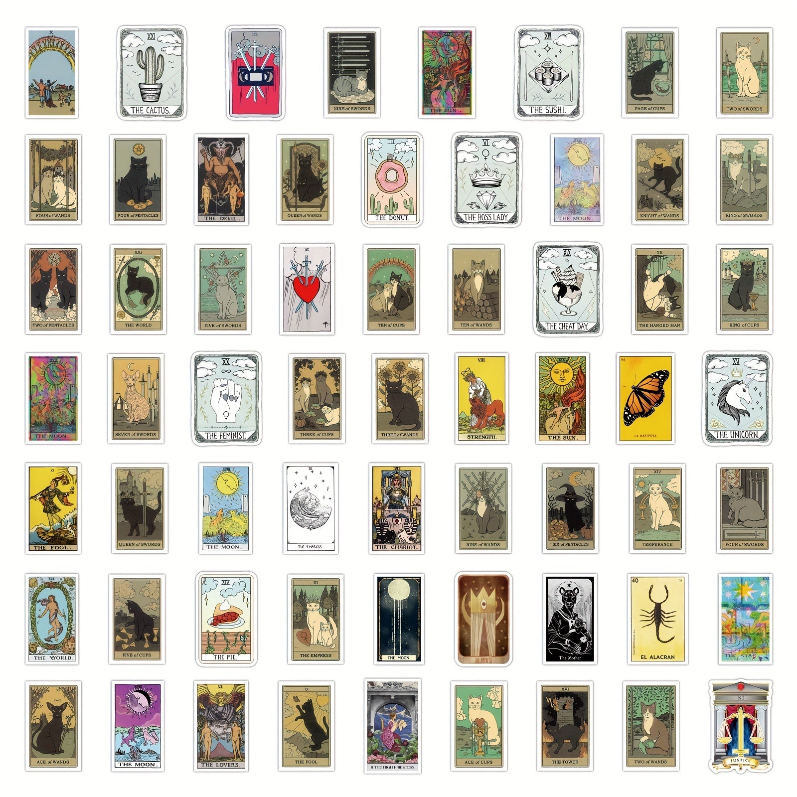 180pcs Tarot Stickers Astrology Decals Waterproof Vinyl Stickers DIY Fortune
