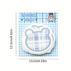 100 Sheets Cartoon Plaid Stripes Note Paper DIY Material