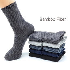 5Pairs Men's Vintage Crew Socks Breathable Deodorant Business Socks