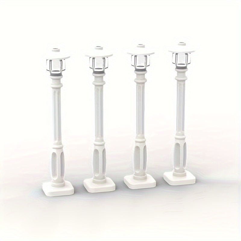 4pcs Streetlamp Brick Accessories ABS Road Light Blocks Set Halloween Decor Toy