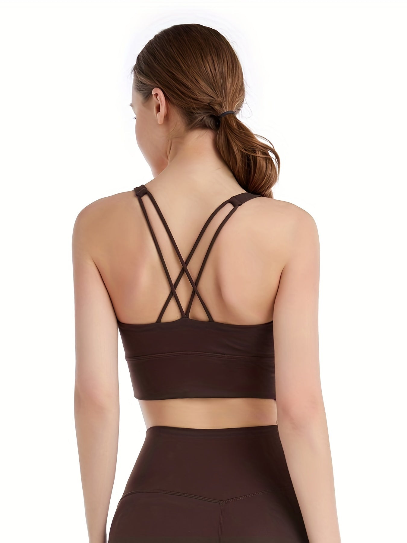 Square Neck Wide Strap Sports Bra for Yoga