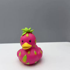 Whimsical Pink Pineapple Duck Resin Figurine