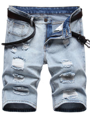 Men's Casual Ripped Denim Street Style Skinny Shorts