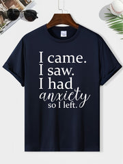 Men's Round Neck Print Tee Short Sleeve Casual T Shirt