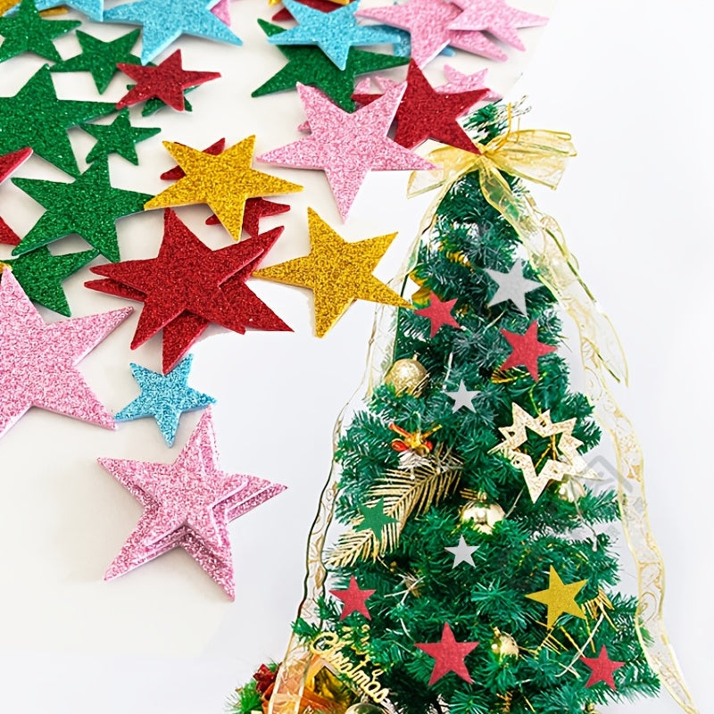 70pcs Colorful 3D Glitter Foam Stickers for DIY Crafts