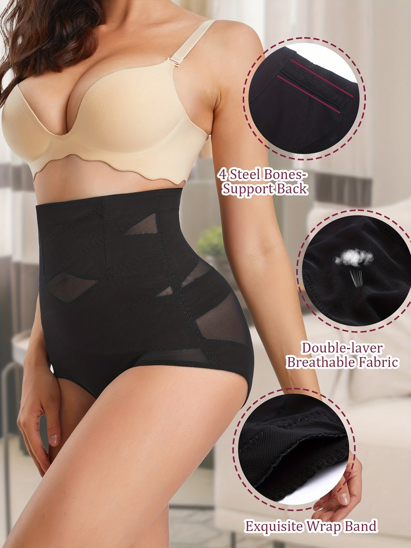 Mesh Shaping Panties High Waist Adjustable Women's Underwear
