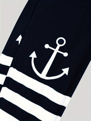 Anchor Print Skinny Leggings Stretchy Leggings Women's Clothing