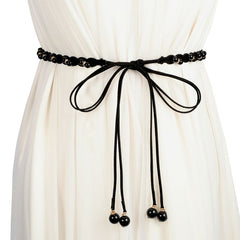 Faux Pearl Rope Belt Women's Tie up Style Skirt Waist Chain