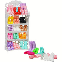 11.5 Inch Doll Shoe Collection - 10 Pairs of High Heel Boots, Sandals, and More