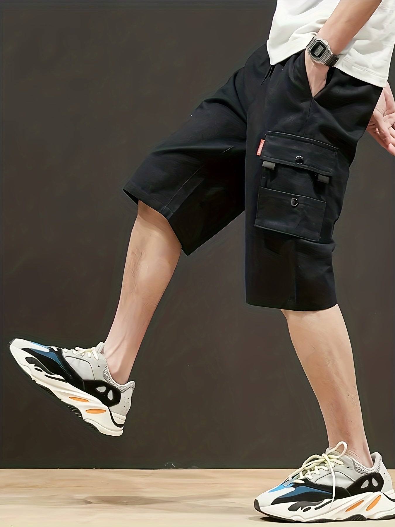 Men's Cotton Cargo Shorts with Ribbon Flap Pocket