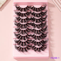 8 Pairs 25mm Cat Eye Faux Mink Lashes 9D Wispy Dramatic Thick Volume Makeup Tool