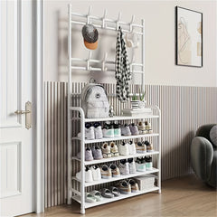 Metal Shoe Rack Coat Rack Integrated Doorway Hanging Clothes and Shoe Cabinet