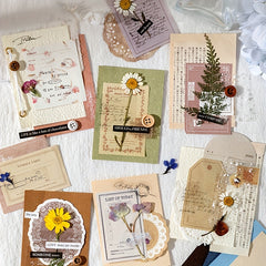 29pcs Paper Pet Stickers Flowers Vintage Non Adhesive Material Collage Supplies