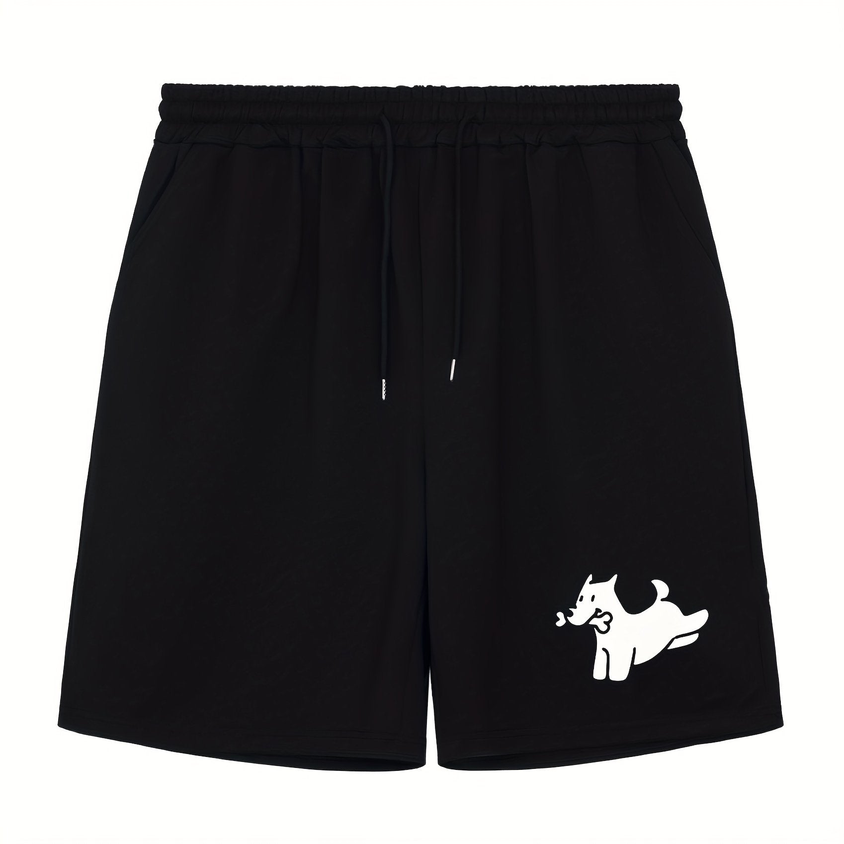 Men's Dog Print Workout Shorts Active Breathable Drawstring Sports Shorts