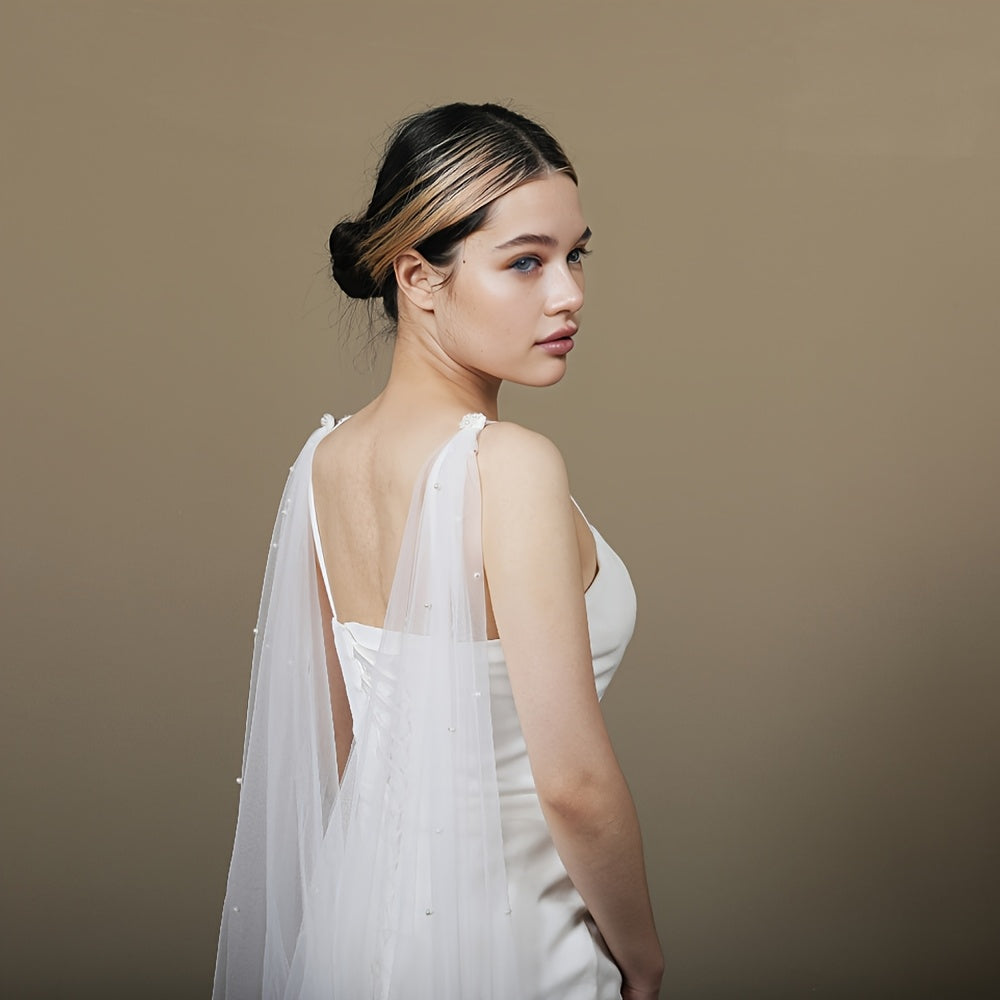 Beaded Shawl Wedding Dress for Brides