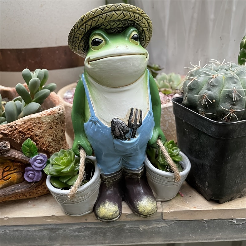 Resin Funny Frogs Garden Statue Frog Yard Decor Outdoor Gardening Decorations