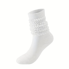 Solid Calf Socks Warm Knee High Women's Stockings