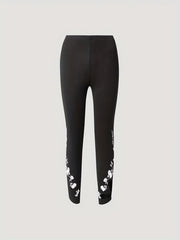 Floral Print Cut Out Skinny Leggings Casual Every Stretchy Leggings
