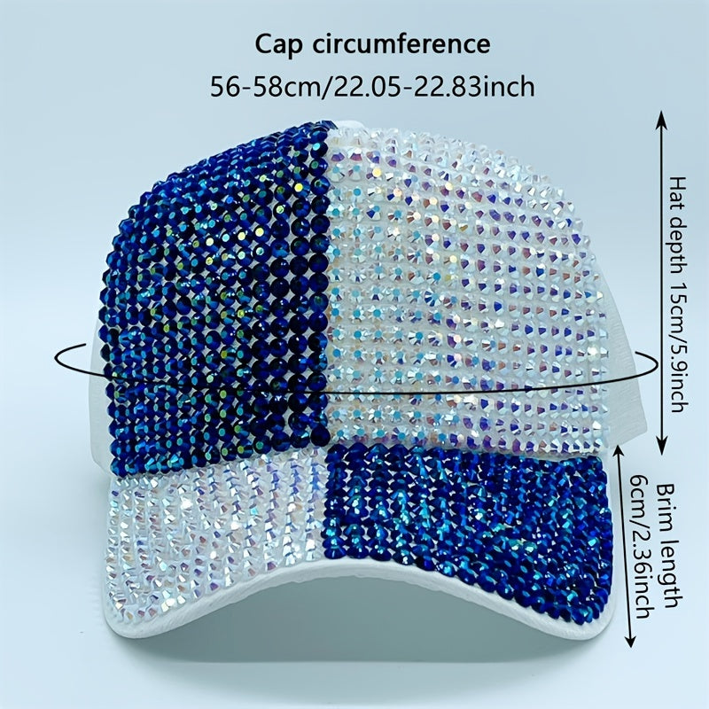 Sparkly Rhinestone Baseball Cap for Women