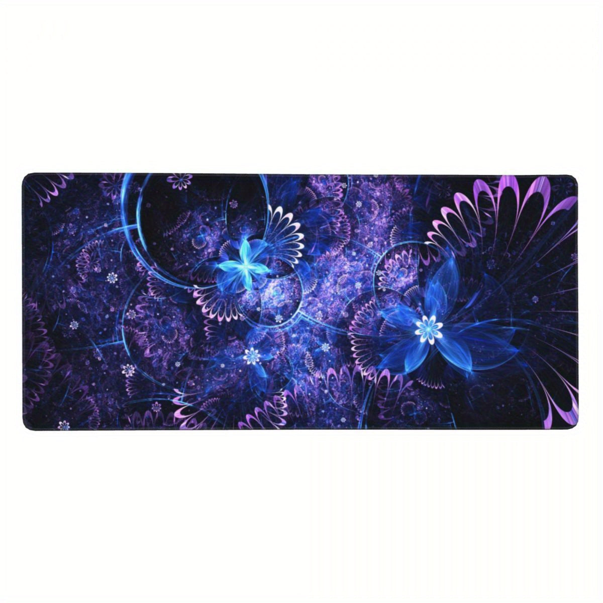 Lotus Floral Flower Textured Mouse Pad 35.4in X 15.7in Non-Slip Rubber Base