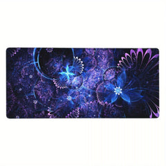 Lotus Floral Flower Textured Mouse Pad 35.4in X 15.7in Non-Slip Rubber Base