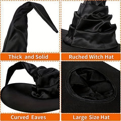 1pc Halloween Pleated Witch Hat Party Holiday Supplies