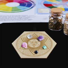 Wooden Crystal Grid Board 6-10 Inch - Metaphysical Pendulum Board