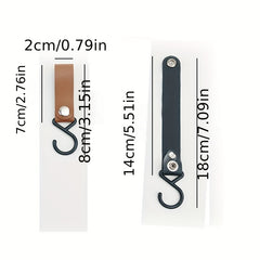 3pcs Portable Camping Hooks PU Leather Storage Buckle Keychain Tripod Hook