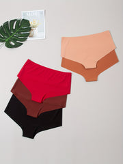 5 Seamless Solid Briefs Comfy & Stretchy Panties Women's Lingerie