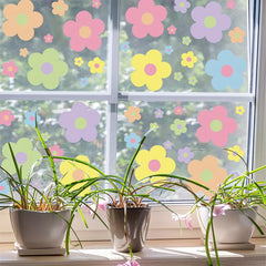 9pcs Flowers Glass Anti-collision Window Decoration Set