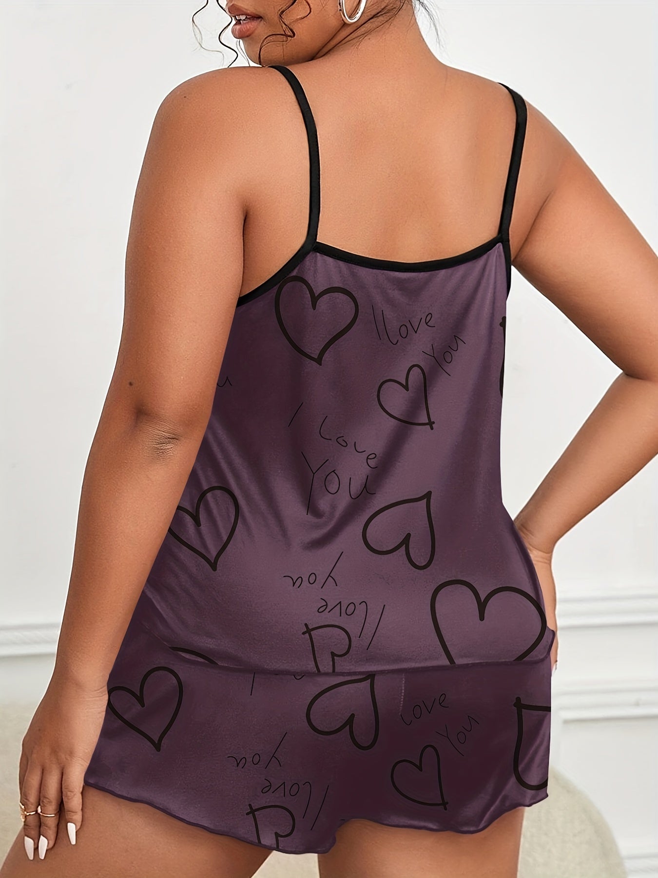 Heart Print Cami Top & Shorts Pajama Set