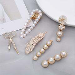 6pcs Fairy Faux Pearl Edge Hair Clip Hairpin Set
