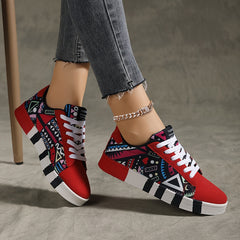 Pattern Lightweight Skate Shoes Breathable Wear Resistance Outdoor Sneakers