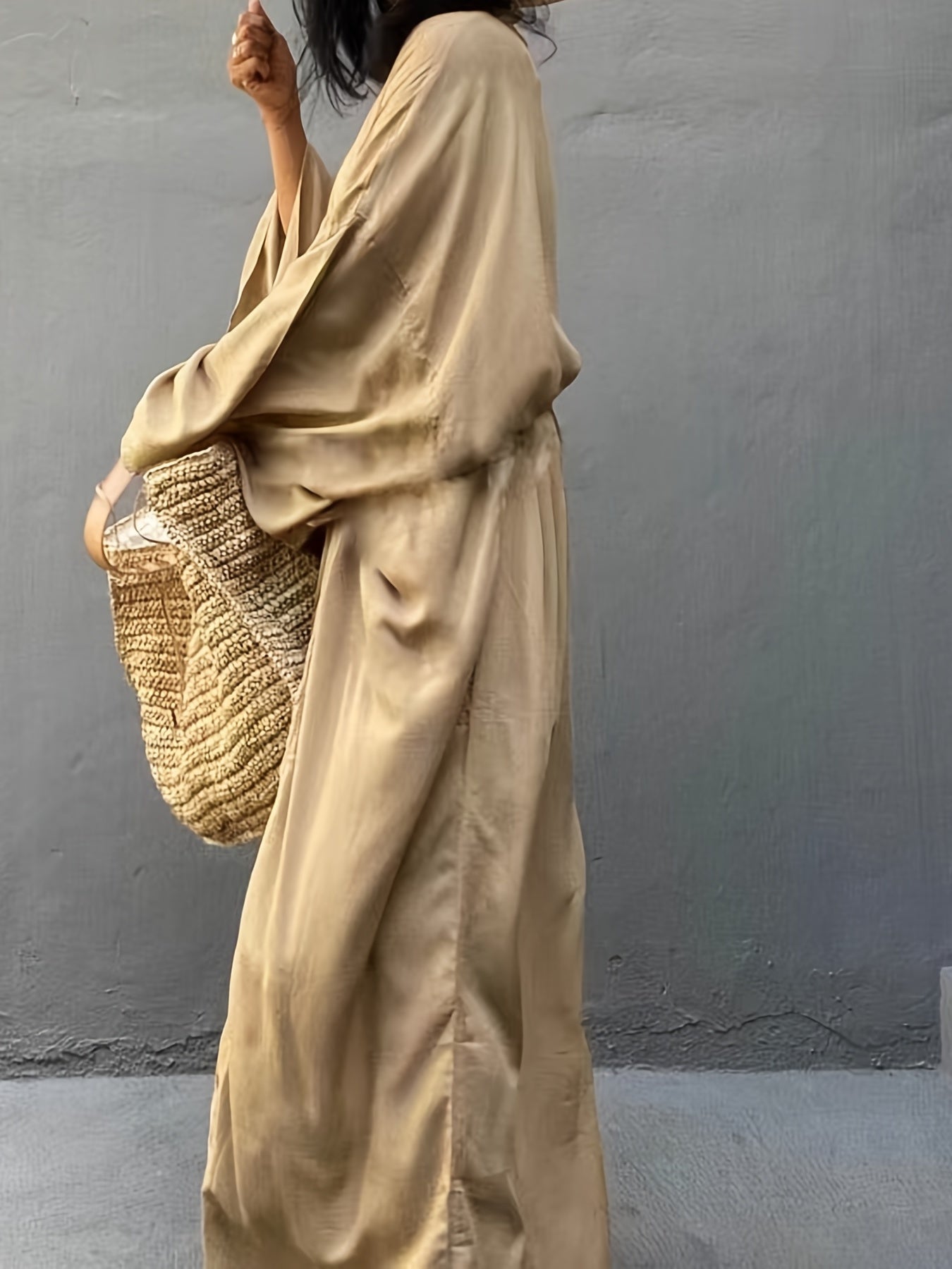 Loose Fit V Neck Cover Up Shirt for Women