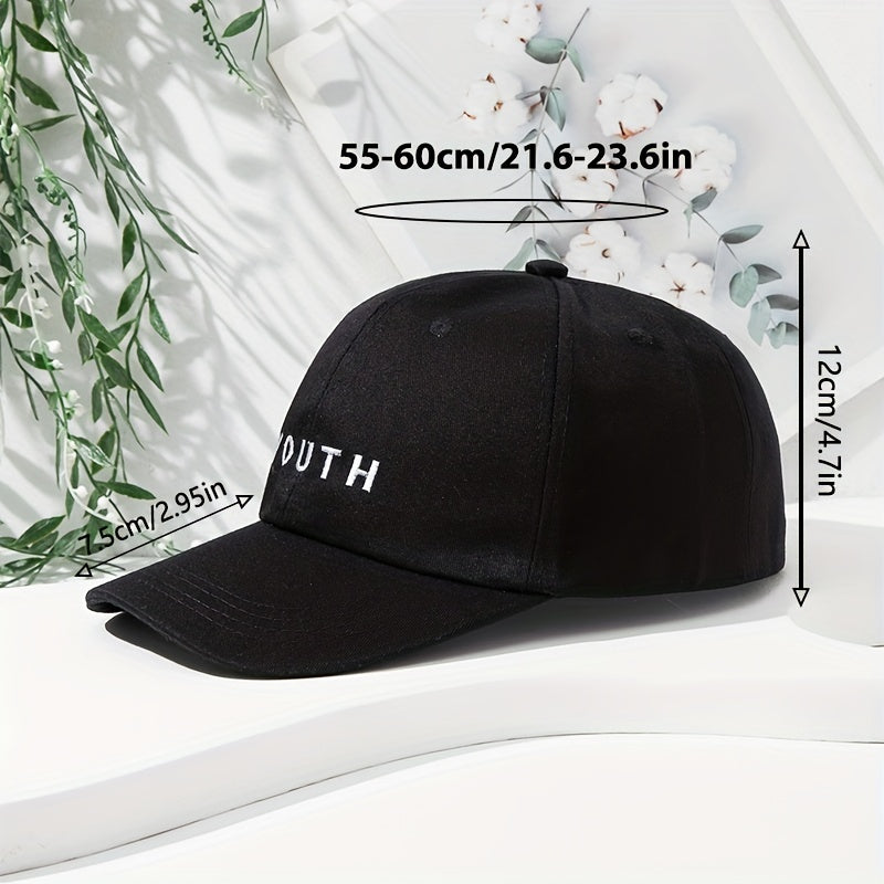 Youth Letter Embroidery Baseball Cap Outdoor Sunshade Breathable Duck Tongue Cap