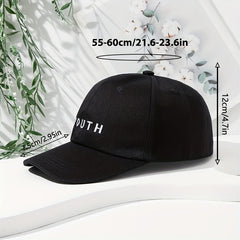 Youth Letter Embroidery Baseball Cap Outdoor Sunshade Breathable Duck Tongue Cap