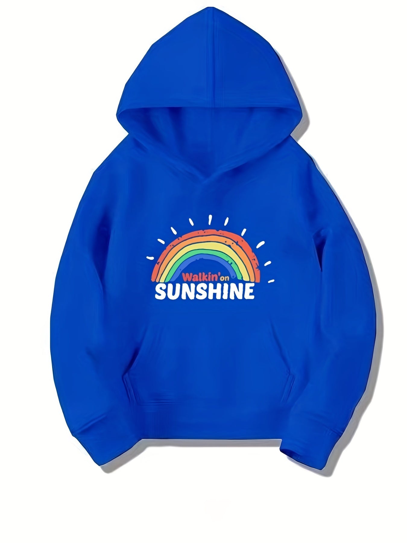 Sunshine Rainbow Graphic Girls' Casual Long Sleeve Hoodie Sweatshirt