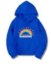 Sunshine Rainbow Graphic Girls' Casual Long Sleeve Hoodie Sweatshirt